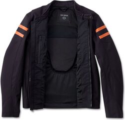 Harley-Davidson Men'S Ovation 3-In-1 Textile Riding Jacket, Black Beauty/Vintage Orange | 98102-24EM