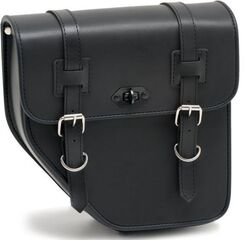 CustomAcces / カスタムアクセス Ibiza Leather Saddlebag With Right Side Metal Base, Black | AP0013N