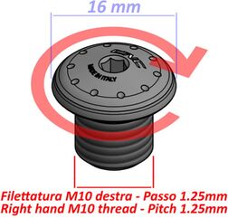 CNC Racing / シーエヌシーレーシング ミラーブランキングプラグ M10 RH, レッド | MRA11R