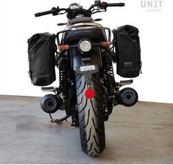 Unitgarage / ユニットガレージ Side Pannier Canvas + Left Subframe Guzzi V7_850, Black/Brown | U001+2216SX-Black-Brown