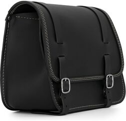 Ends Cuoio / エンズクオイオ バッグ Sporty（スポーティー） 左側 - ブラックレザー - ホワイトステッチ | SPO.N.CTBI.SX