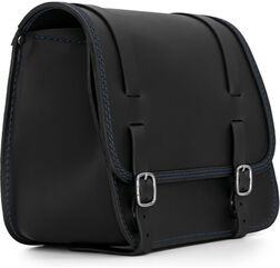 Ends Cuoio / エンズクオイオ バッグ Sporty（スポーティー） 左側 - ブラックレザー - ブルーステッチ | SPO.N.CTBL.SX