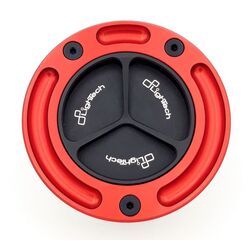 LighTech / ライテック Fuel Tank Cap with Spin Locking, Color: Black-Red | TF11N/R