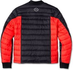 Harley-Davidson Men'S H-D Flex Layering System Heavy Insulated Mid Layer, Black Beauty/High Risk Red | 98171-24VM