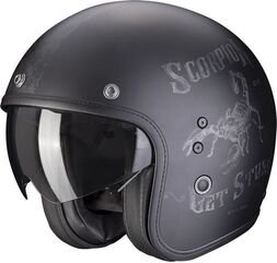 Scorpion / スコーピオン Exo ジェットヘルメット Belfast Evo Pique ブラックシルバー | 78-271-159