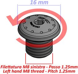 CNC Racing / シーエヌシーレーシング ミラーブランキングプラグ M8 LH, ゴールド | MRA14G