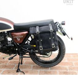 Unitgarage / ユニットガレージ Waxed suede side pannier Scram 22L-30L + Left Subframe Mash, JetBlack | U202+2600SX-JetBlack