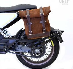 Unitgarage / ユニットガレージ Waxed suede side pannier Scram 22L-30L + Subframe husqvarna 401 (2017-2019), ColoradoBrown | U202+3000-ColoradoBrown