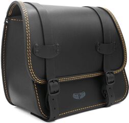 Ends Cuoio / エンズクオイオ バッグ Rev Sporty（Revスポーティー） 左側 - ブラックレザー - オークル（黄土色）ステッチ | REVSPO.N.CTOC.SX