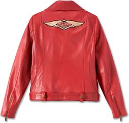 Harley-Davidson 120Th Anniversary D-Pocket Biker Leather Jacket For Women, Merlot | 97038-23VW