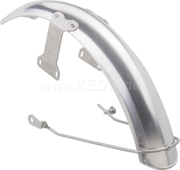 Kedo 19 "aluminum front fenders 'Long', Blank, incl Brushed aluminum brackets | 22095