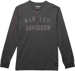 Harley-Davidson Men'S Staple Henley, Heather Charcoal | 96092-23VM