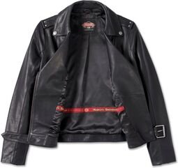 Harley-Davidson 120Th Anniversary D-Pocket Biker Leather Jacket For Women, Black | 97037-23VW