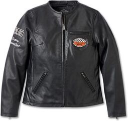 Harley-Davidson Women'S 120Th Anniversary Cafe Racer Leather Jacket, Black | 97052-23VW