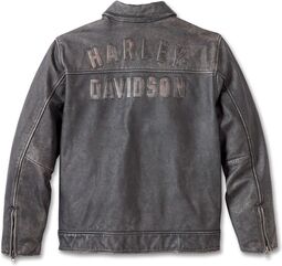 Harley-Davidson Men'S Gas & Oil Leather Jacket, Black leather | 97007-23VM