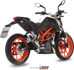 MIVV / ミヴ- SPORT フルエキゾーストシステム 1:1 スチール、黒 for KTM 390 DUKE (13-) | KT.012.LXB