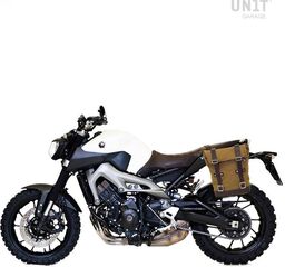 Unitgarage / ユニットガレージ Side Pannier Canvas + Left Subframe Yamaha, Beige/Brown | U001+2504SX-Beige-Brown