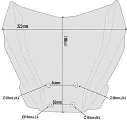 GIVI / ジビ Screen for Honda CB1000R 18-, CB650R, Benelli 502C, Yamaha MT-07 MT-09 21-, color smoke, dim. HxW 22x31 cm, fitting kit required to install (not included) | 1173S