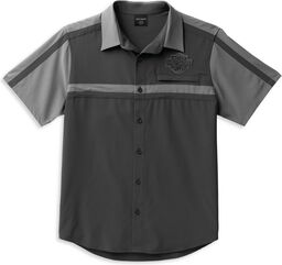 Harley-Davidson Shirt-Woven, Colorblock-Design-Blackened Pearl | 99088-22VM
