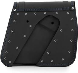 Ends Cuoio / エンズクオイオ バッグ Sporty（スポーティー） 左側 - ブラックレザー - ブルーステッチ | SPO.N.CTBL.SX