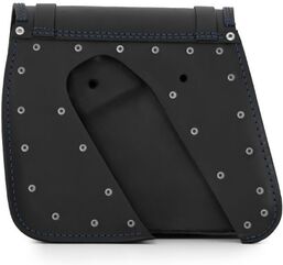 Ends Cuoio / エンズクオイオ バッグ Sporty（スポーティー） 右側 - ブラックレザー - ブルーステッチ | SPO.N.CTBL.DX