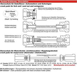 GSGモトテクニック クラッシュパッドセット (リアホール用) Buell XB モデル (2003-2007) | 23-23-65-406