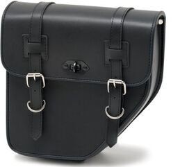 CustomAcces / カスタムアクセス Ibiza Leather Saddlebag With Left Side Metal Base, Black | AP0014N