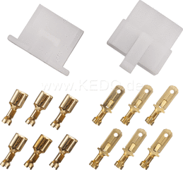 Kedo 6-Way Connector / Housing-Set with snap-in nose incl 2x6 Connector Type 250th | 41552-6