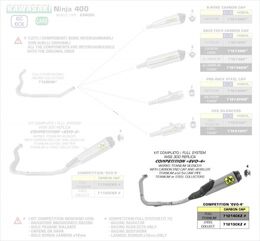 Arrow / アロー Street CompetitionEVO-4フルタイタンフルシステム、エンドキャップカーボン、DBキラーが含まれています | 71214CKZ