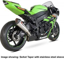 Scorpion / スコーピオンエキゾースト Serket （Taper）テーパースリップオン カーボンファイバースリーブ eマーク Kawasaki Ninja ZX-6R 09-1 | RKA85CEO