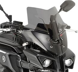 GIVI / ジビ Windscreen for Yamaha MT-10 16-20 color Dark Smoke, dim. HxW 36x36 cm, low profile sport screen, fits oe headlight fairing | D2129B