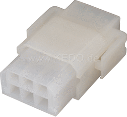 Kedo 6-Pin Connector Housing incl 2x6 round type connectors | 41545-6