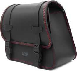 Ends Cuoio / エンズクオイオ バッグ Rev Sporty（Revスポーティー） 左側 - ブラックレザー - レッドステッチ | REVSPO.N.CTR.SX