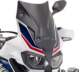 GIVI / ジビ Windscreen for Honda Africa Twin CRF1000L color Black Matt, dim. HxW 40x31 cm, low profile sport screen, fits oe headlight fairing | D1144BO