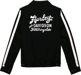 Harley-Davidson Gas And Oil Sleeve Stripe Jacket For Women, Black Beauty 2 | 97430-22VW