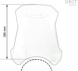 Unitgarage / ユニットガレージ Universal Windshield for round headlight, Dark smoke | A_11410-Dark-smoke