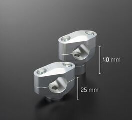 ABM / エービーエム Height 25 mm / riser booster BK1R Ø8,6 mm, カラー: シルバー | 100362-F11