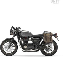 Unitgarage / ユニットガレージ Waxed suede side pannier Scram 22L-30L + Left Subframe Triumph Street 900 Series (2017 until now), MossGrey | U202+1013SX-MossGrey