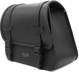 Ends Cuoio / エンズクオイオ バッグ Rev Sporty（Revスポーティー） 左側 - ブラックレザー - ココアステッチ | REVSPO.N.CTC.SX