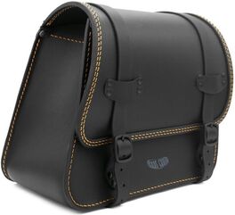 Ends Cuoio / エンズクオイオ バッグ Rev Sporty（Revスポーティー） 右側 - ブラックレザー - オークル（黄土色）ステッチ | REVSPO.N.CTOC.DX