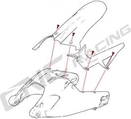 CNC Racing / シーエヌシーレーシング Rear Mudguard Screw Kit Ducati Multistrada 950/1200 Enduro, ゴールド | KV311G