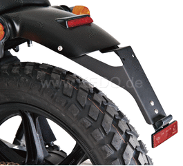 Kedo D-Track License Plate Bracket, aluminum, SILVER, including LED Taillight + Reflector. | 62014