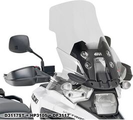 GIVI / ジビ Windscreen for Suzuki DL 1050 V-Strom, color clear, dim. 57,5x50,5cm, fits oe headlight fairing | D3117ST