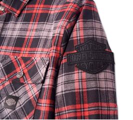 Harley-Davidson Shirt-Woven, Russet Brown Plaid | 96080-24VM