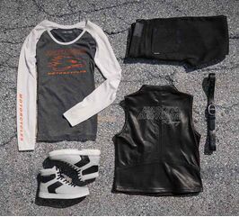 Harley-Davidson Tank-Knit, Colorblock-Design-Harley Orange | 96147-24VW