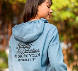 Harley-Davidson Hoodie-Knit, Colonial Blue Heather | 96668-23VW