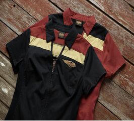 Harley-Davidson Women'S 120Th Anniversary Elemental Zip Front Shirt, Colorblock-Design-Merlot | 96750-23VW