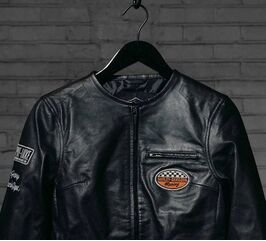 Harley-Davidson Women'S 120Th Anniversary Cafe Racer Leather Jacket, Black | 97052-23VW