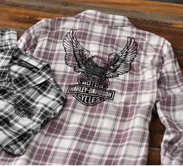 Harley-Davidson Shirt-Woven, Yarn Dyed Plaid-Grape Shake | 97510-23VW