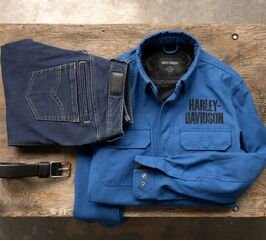 Harley-Davidson Men'S Operative Riding Shirt Jacket, True Blue | 98137-24VM